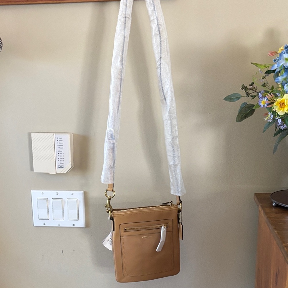 Coach Beige Swingpack Leather Crossbody Bag - Picture 3 of 8